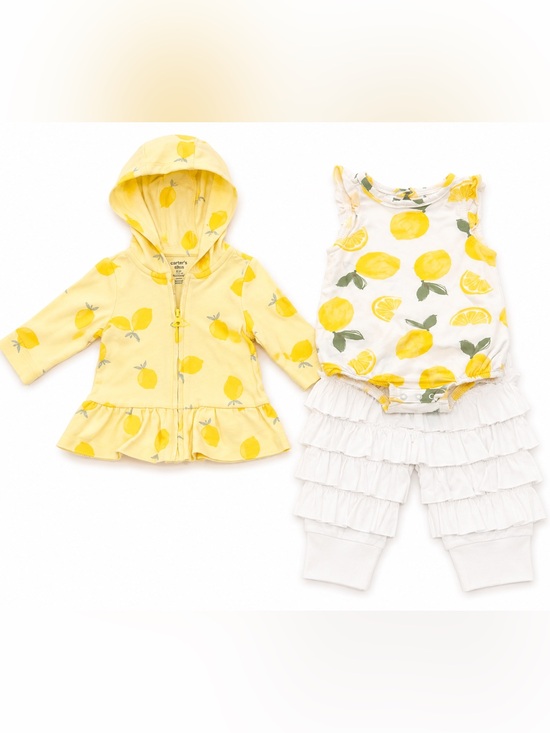 Carter's Other - Carter's Yellow Lemon Hoodie & Romper & Lemon Loves Layette Leggings 0 - 3 mth